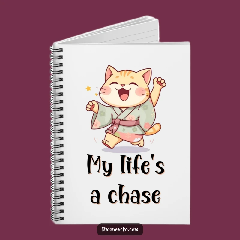 Funny Joyful Cat Kimono Notebook: Jot Down Fun with Vibrant Feline Energy Gift