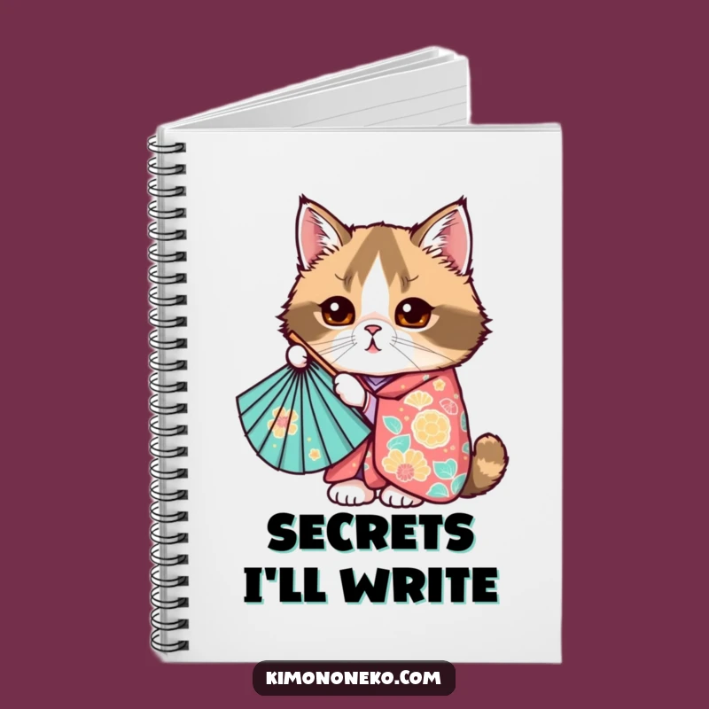 Funny Kawaii Scottish Fold Cat Notebook - Cute Anime Journal