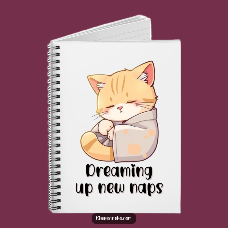 Funny Sleepy Cat Kimono Notebook - Cozy Cat Nap Journal Gift for Writers