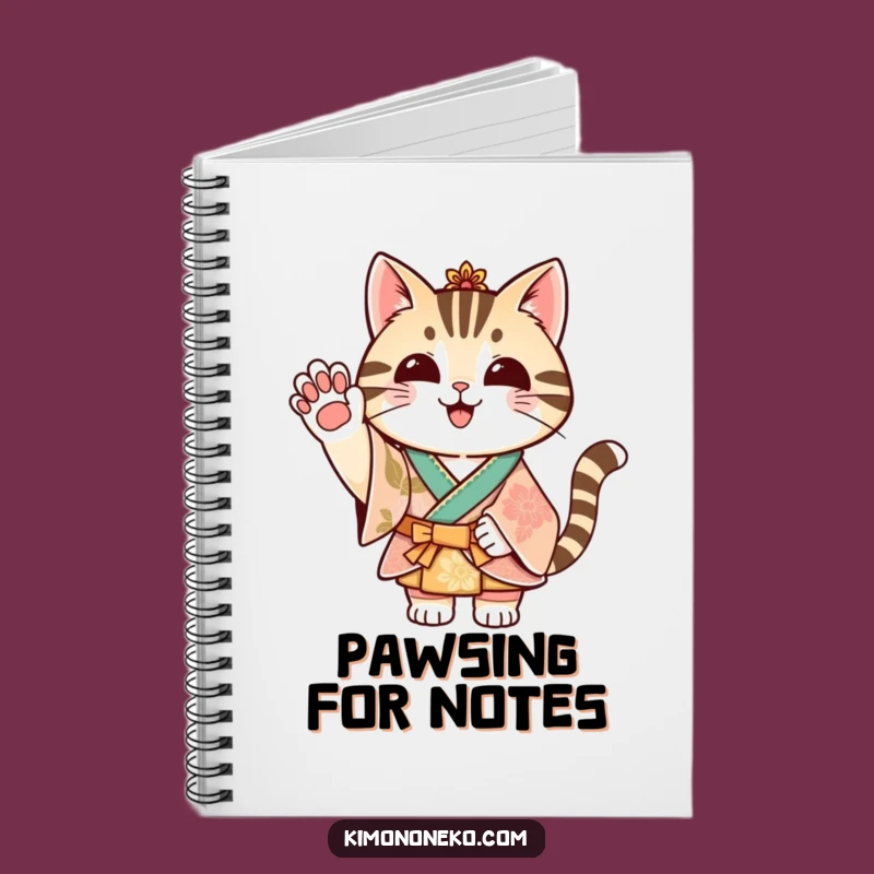 Funny Striped Cat Kimono Notebook - For Your Festive Notes!