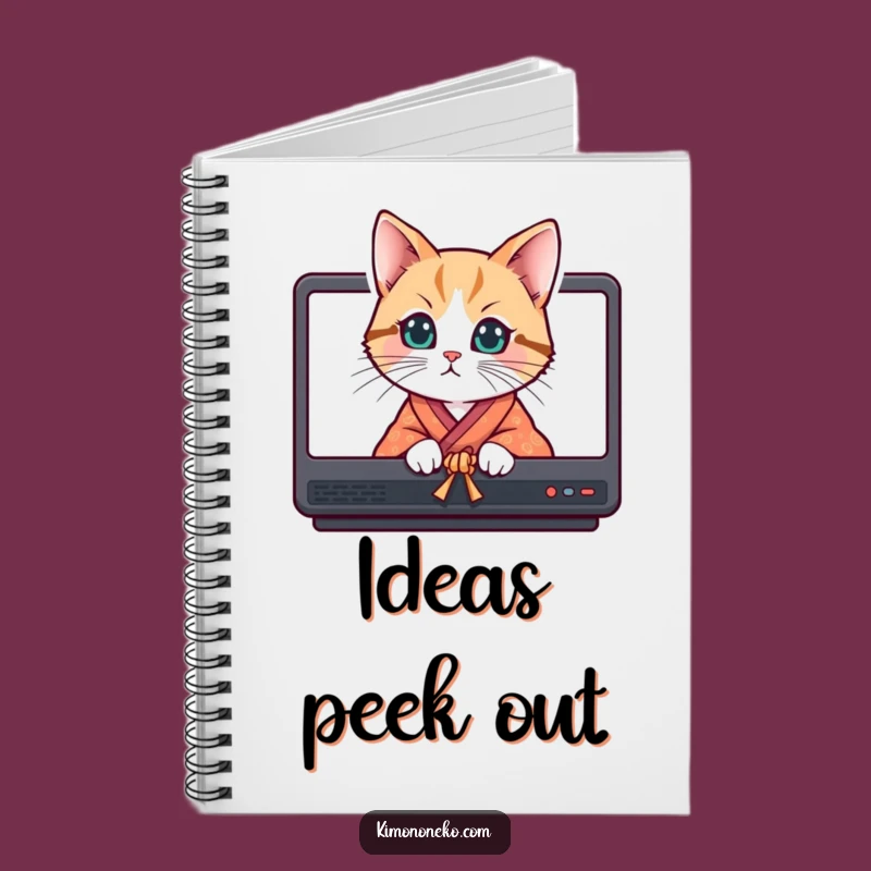 Funny Curious Cat Kimono Notebook - Jot Down Your Playful Thoughts!