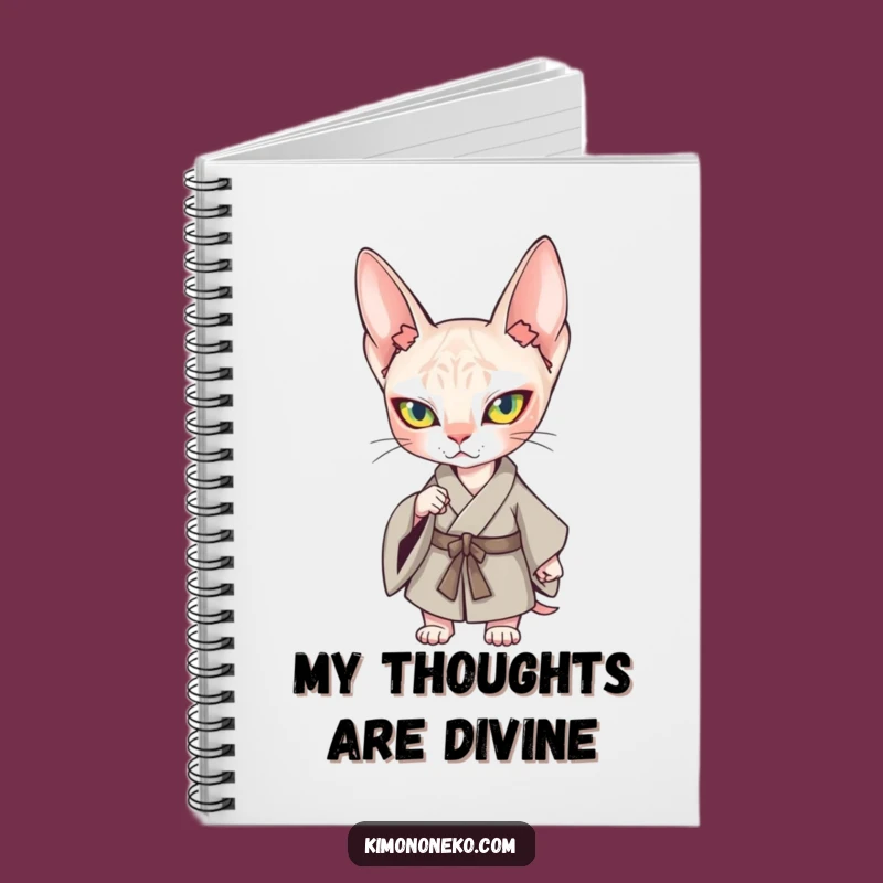 Funny Kawaii Sphynx Cat Kimono Notebook: Jot Down Ideas with Confidence