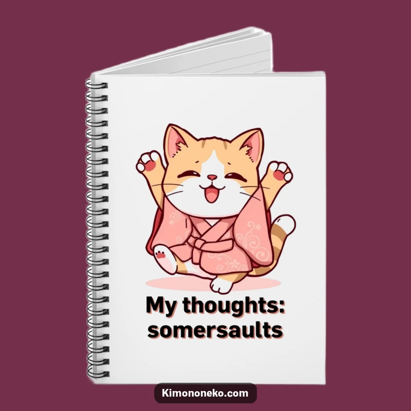 Funny Kawaii Cat Kimono Notebook: Clumsy Notes, Whimsical Journal, Gift Idea