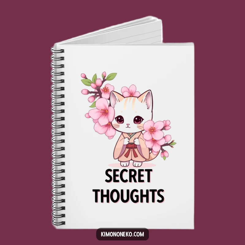 Funny Shy Cat Kimono Notebook: Journal Your Gentle Thoughts
