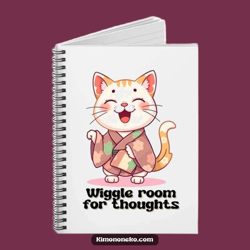 Funny Happy Cat Kimono Notebook - Record Your Joyful Moments!