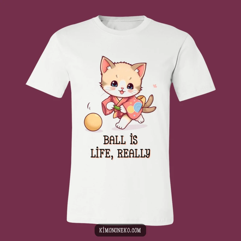 Funny Playful Kitten Kimono T-Shirt: Energetic Feline Style, Perfect Funny Gift for Fun