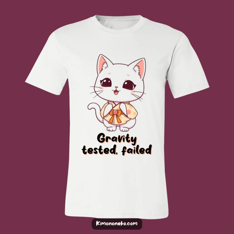 Funny Kawaii Cat Kimono T-Shirt: Clumsy Somersault, Goofy Cat Gift