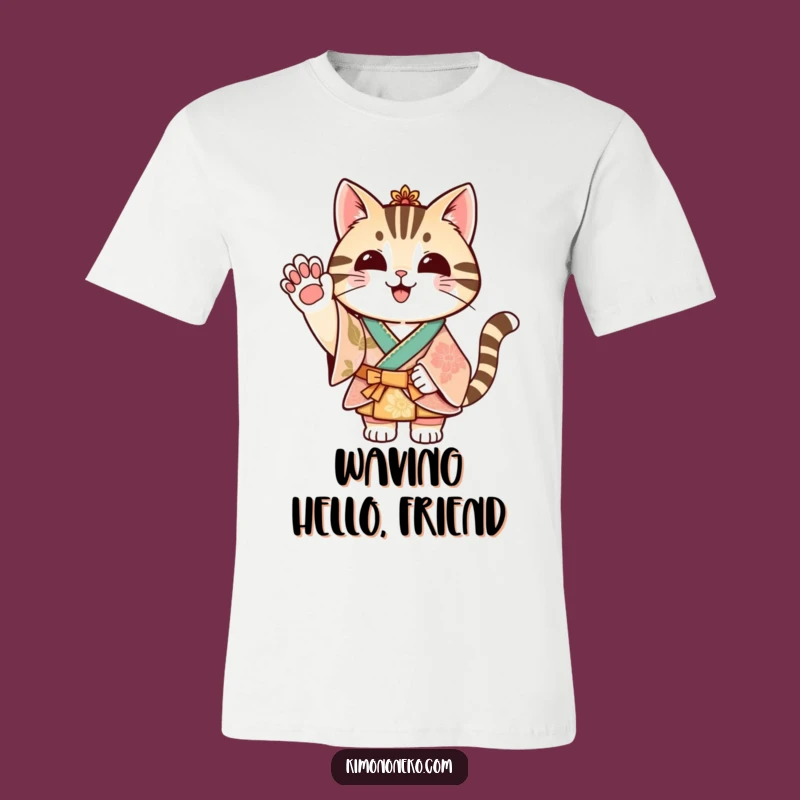 Funny Striped Cat Kimono T-Shirt - Wave Hello to Fun!
