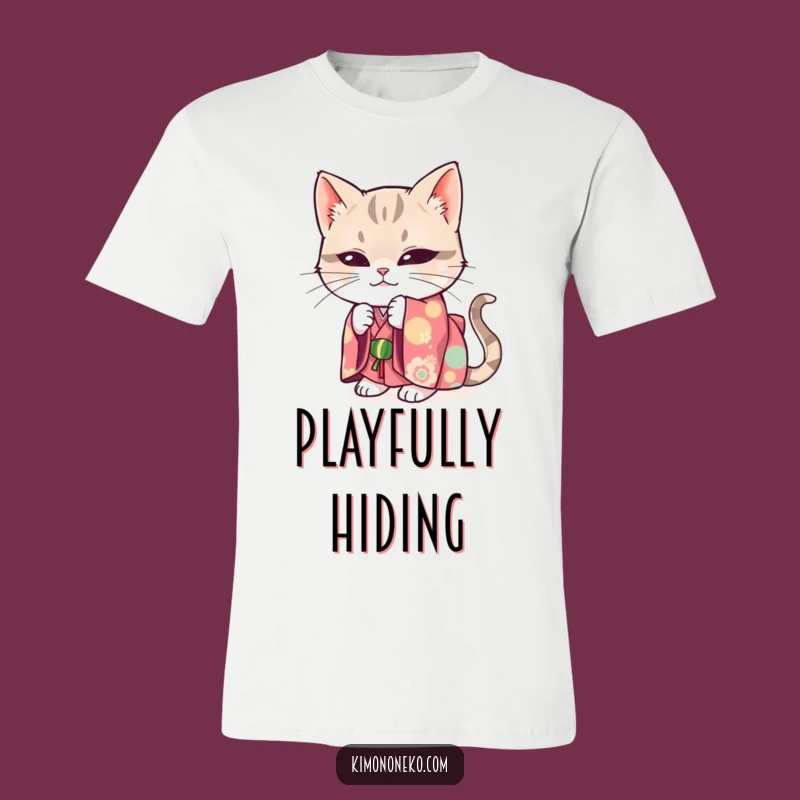 Funny Mischievous Cat Kimono T-Shirt: Playful Feline Fun Tee