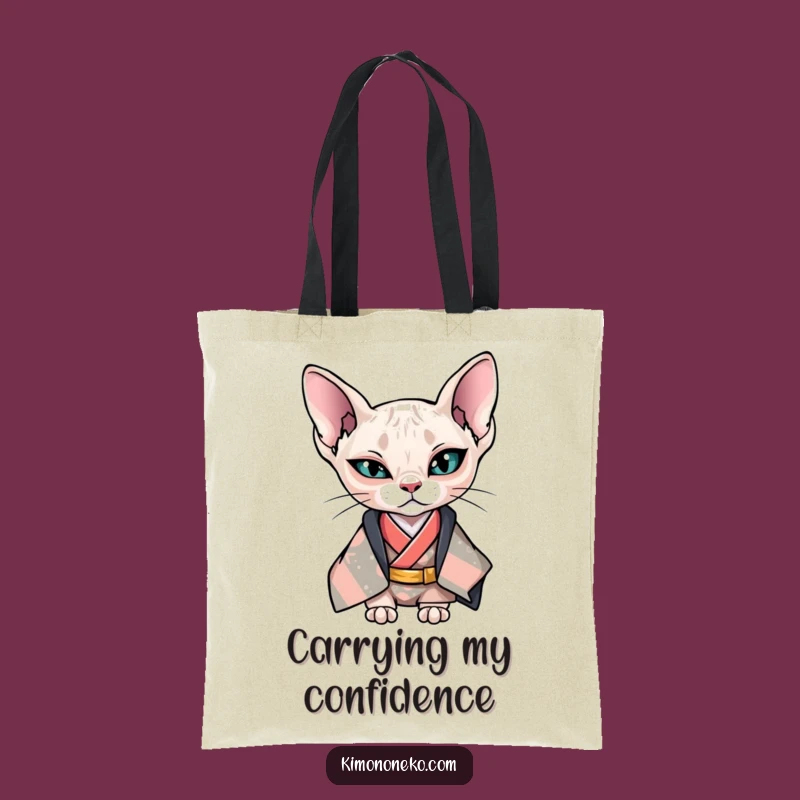 Funny Kawaii Sphynx Cat Wink Tote Bag - Cool Anime Accessory