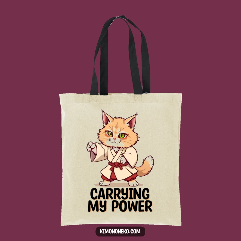 Funny Kawaii Maine Coon Martial Arts Tote Bag - Strong Anime Bag