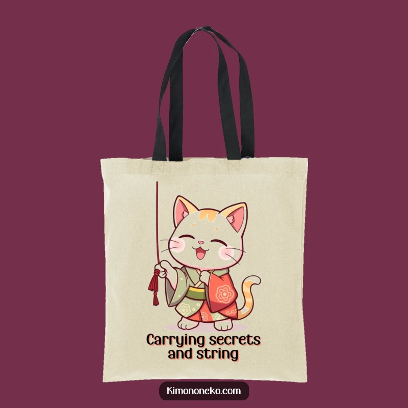 Funny Kawaii Cat Kimono Tote Bag: Playful Kitten Carry-all, Great Funny Gift