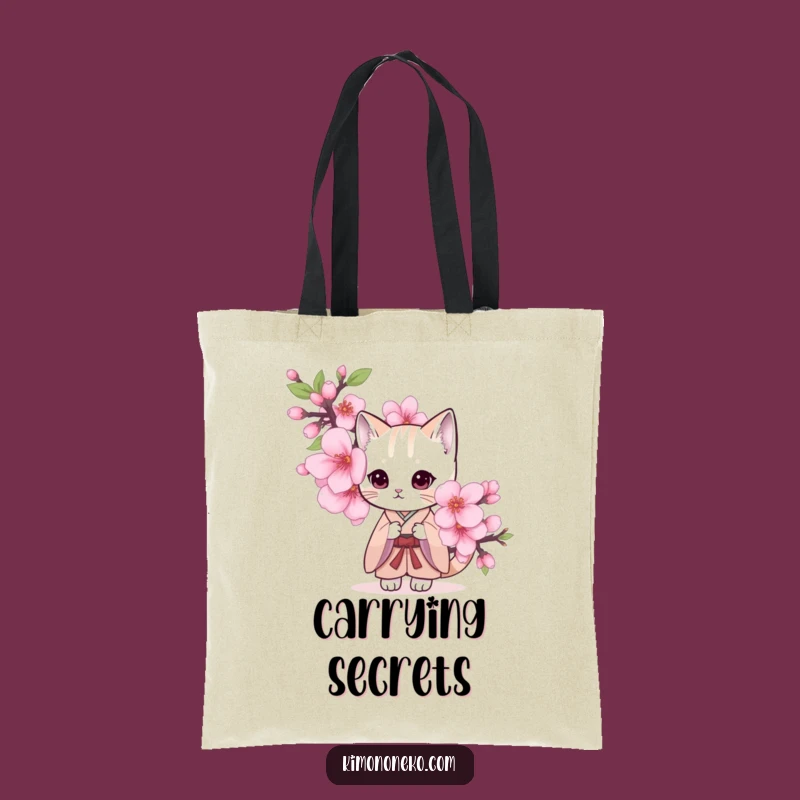 Funny Shy Cat Kimono Tote Bag: Carry Your Essentials with Grace