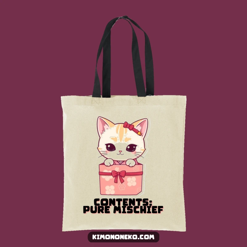 Funny Kawaii Cat Kimono Tote Bag - Carry Your Fun!