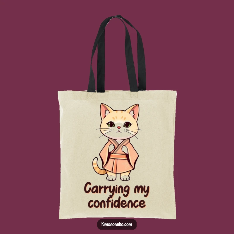Funny Kawaii Cat Kimono Tote Bag: Confident Carry-All, Stylish and Practical Gift