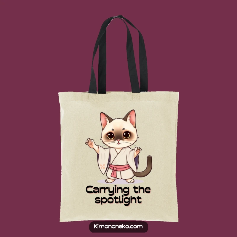Funny Siamese Cat Kimono Tote Bag: Kawaii Drama for a Hilarious Gift