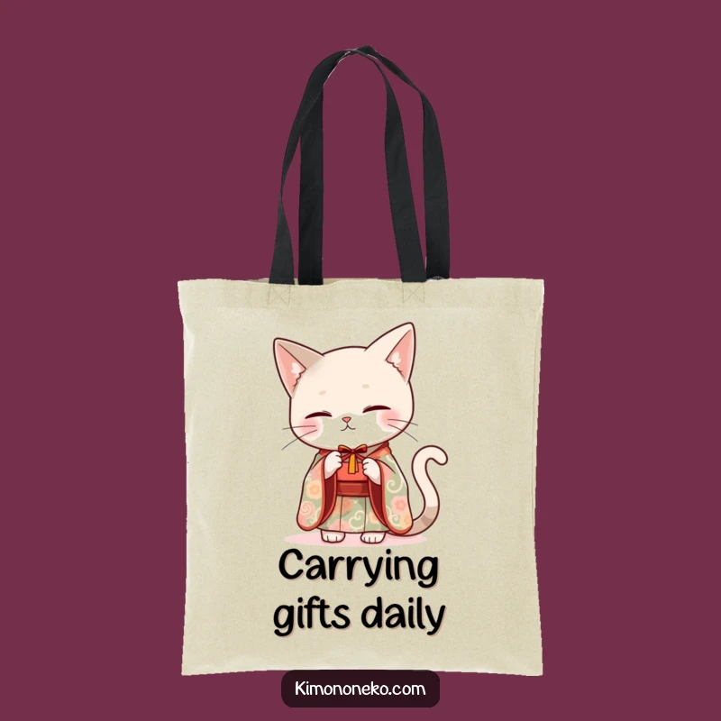 Funny Sleek Cat Kimono Tote Bag - Carry Gifts with Grace!