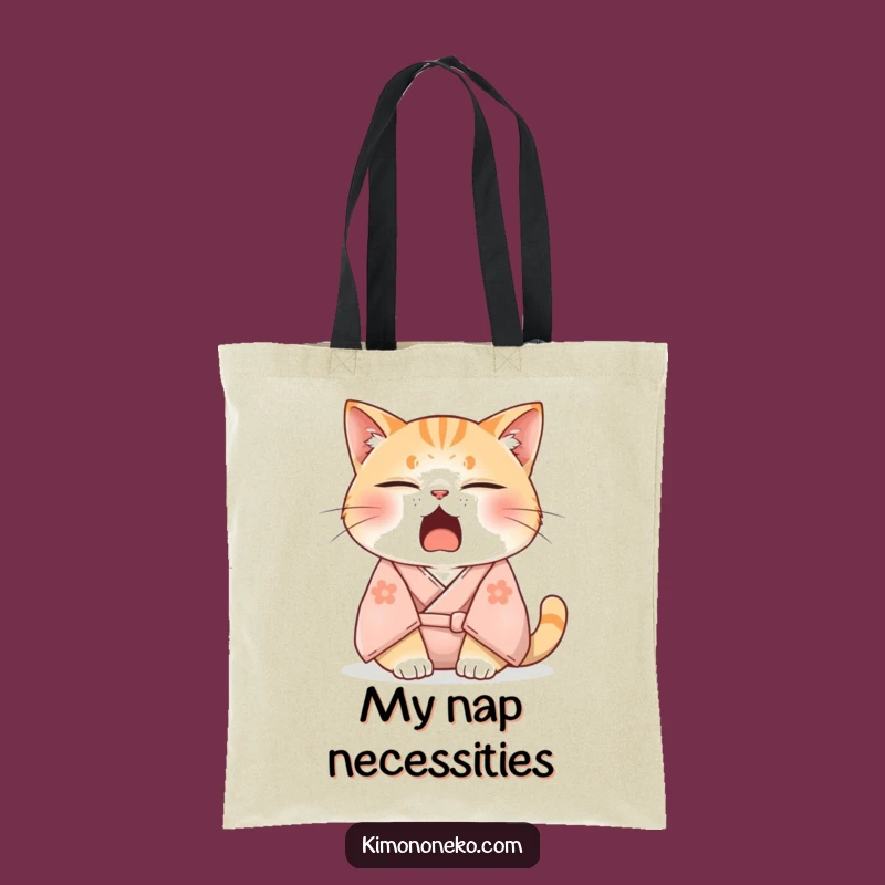 Funny Sleepy Cat Kimono Tote Bag - Carry Your Comfort